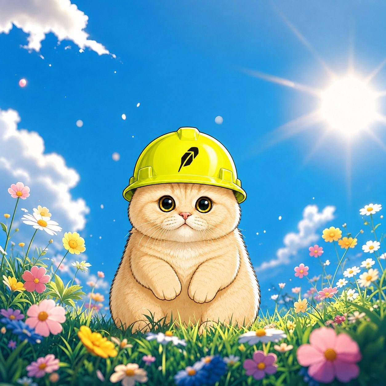 RobinhoodCat in a sunny flower field
